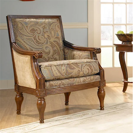 Upholstered Exposed Wood Chair